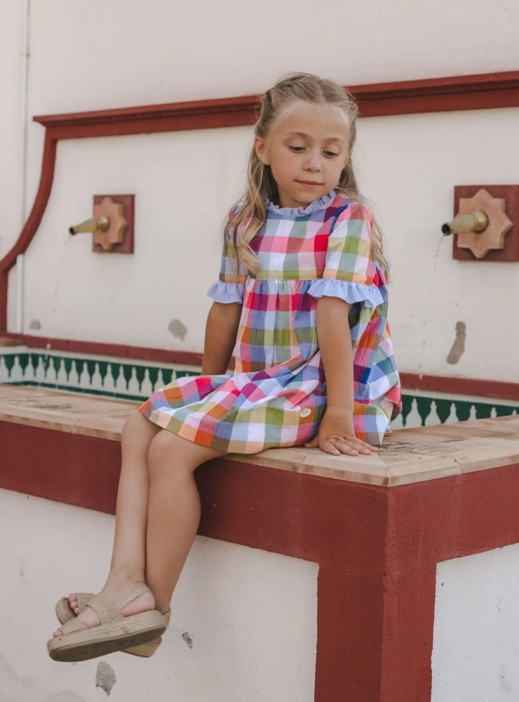 Vestido en cuadros y rayas de José varón