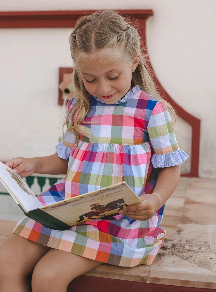 Vestido en cuadros y rayas de José varón