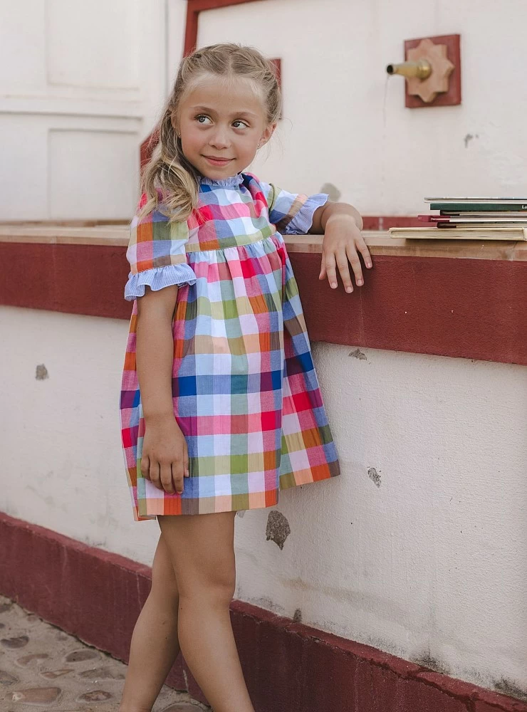 Vestido en cuadros y rayas de José varón