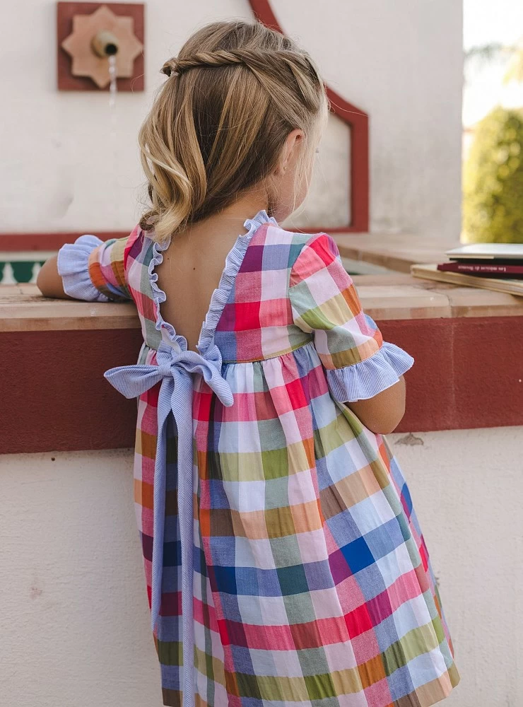 Vestido en cuadros y rayas de José varón