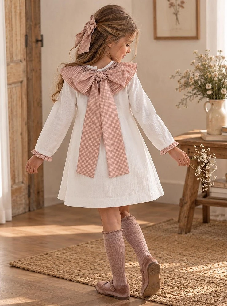 Vestido Niña Colección Rouse con Lazo Desmontable