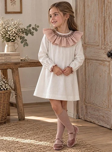 Vestido Niña Colección Rouse con Lazo Desmontable