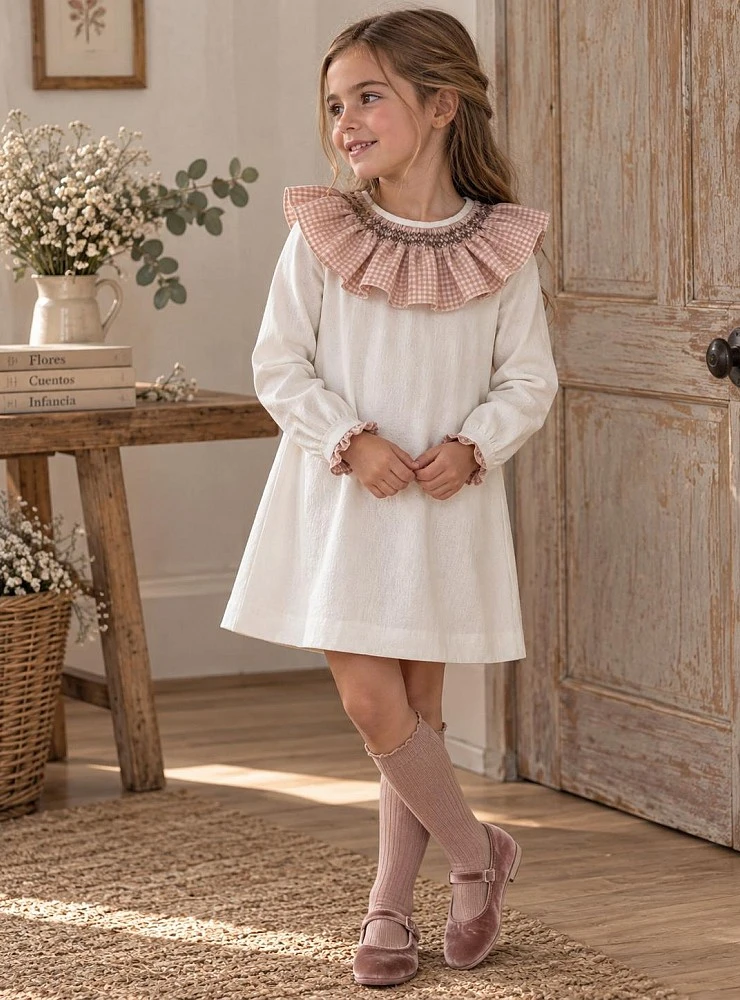 Vestido Niña Colección Rouse con Lazo Desmontable