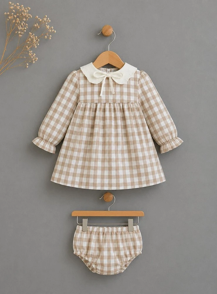 Vestido niña de cuadros con braguita – Colección Toffe