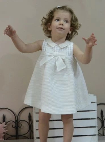 Vestido organza beige perfecto para vestir. Arras o bautizo