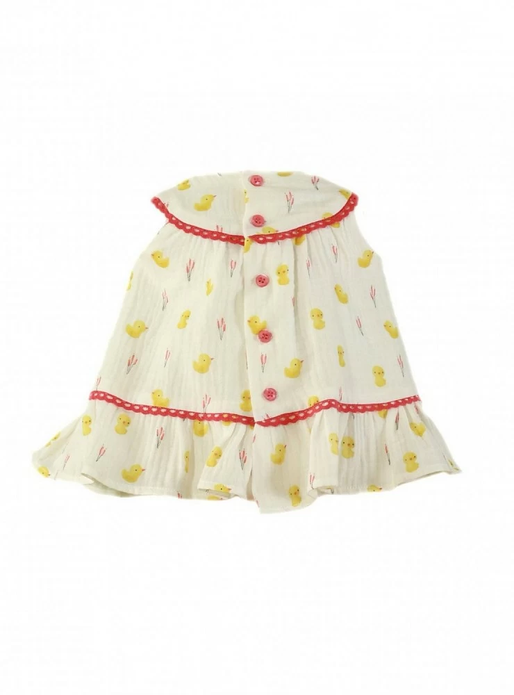 Vestido para bebé niña de Muselina. Colección Patitos