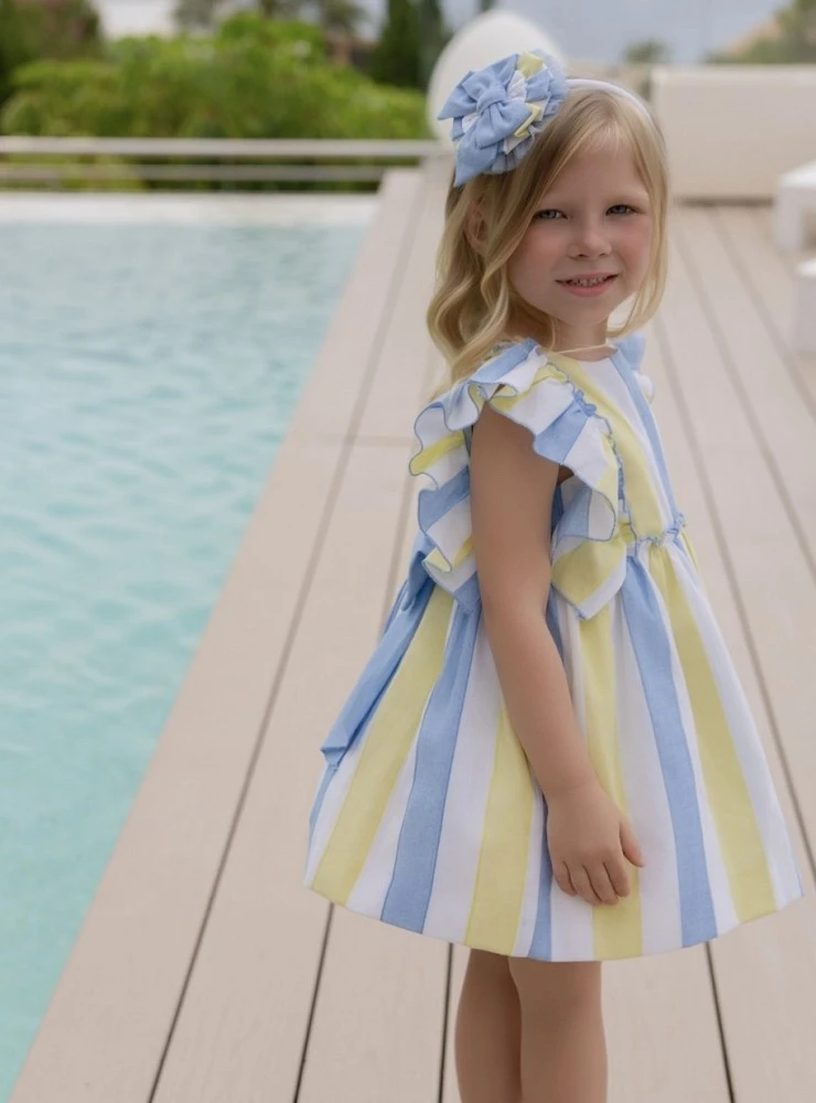 Vestido para niña rayas varios tonos.