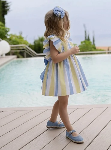 Vestido para niña rayas varios tonos.