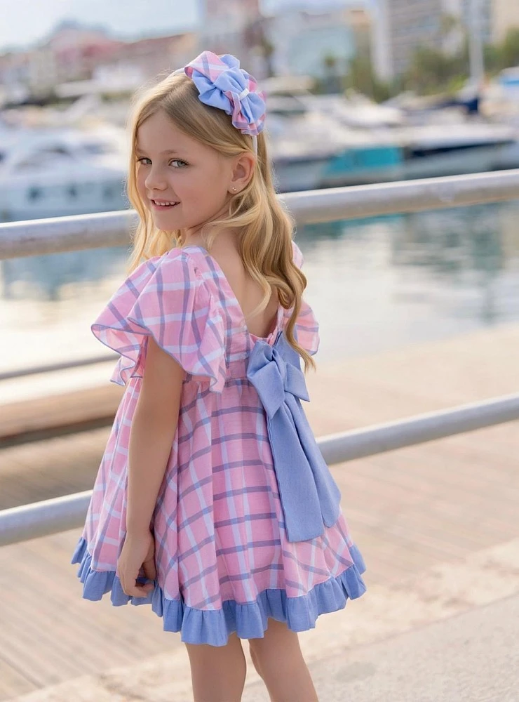 Vestido rosa y azul. Colección Brisa Azul