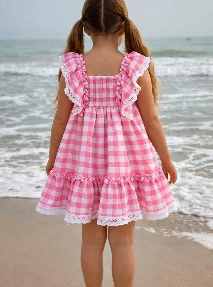 Vestido vichy rosa colección Marea