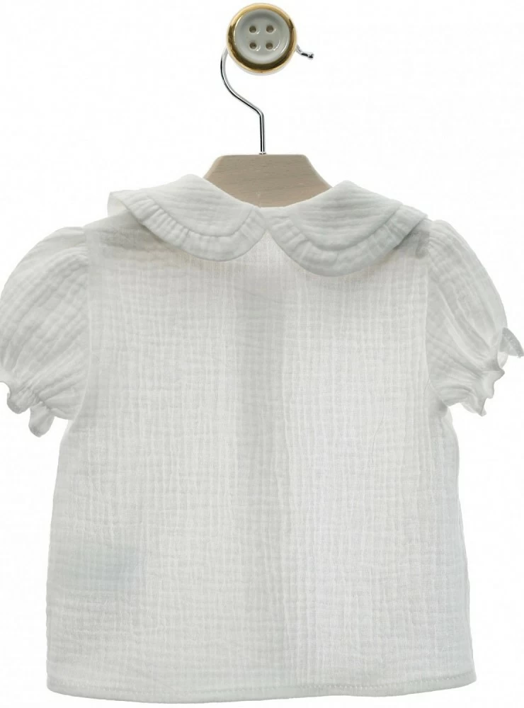 White bamboo blouse for girl