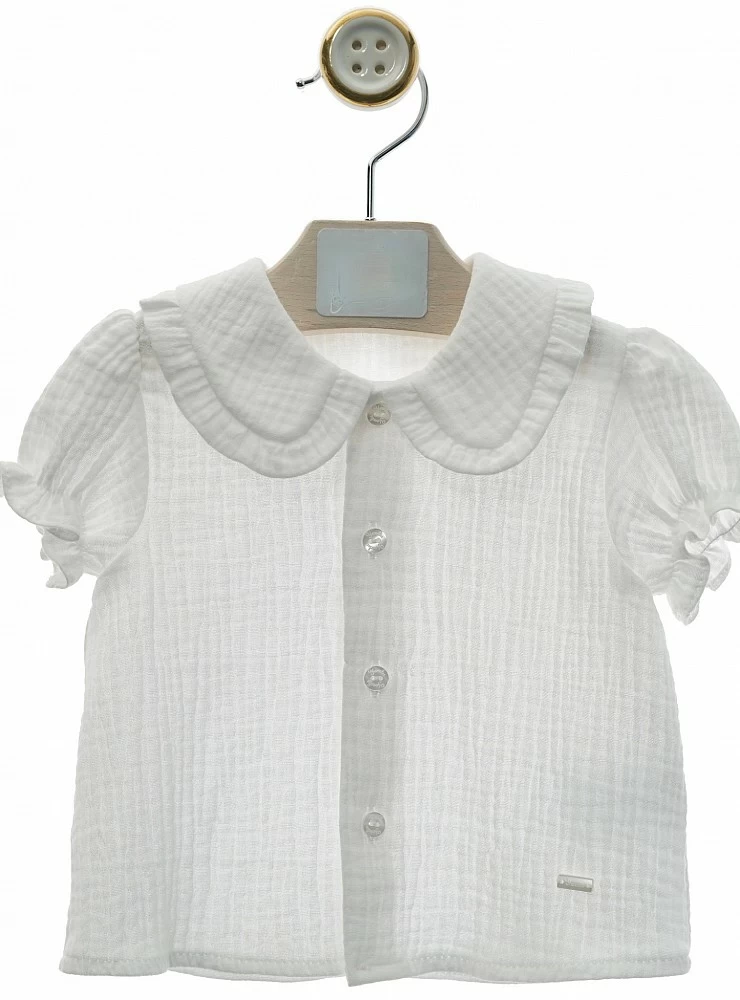 White bamboo blouse for girl