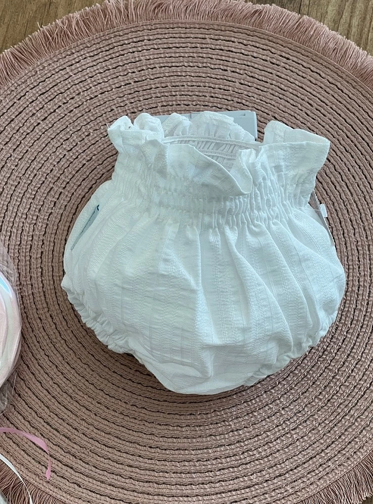 White Muslin unisex diaper cover
