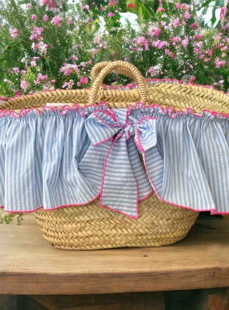Wicker basket for beach or pool Seychelles collection from La Martinique