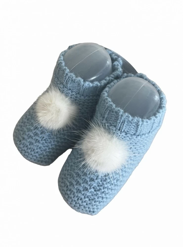 Winter knitted booties in various colors. One size