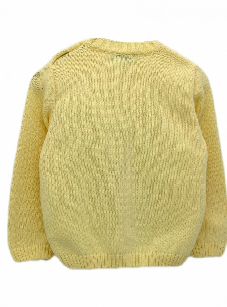 Yellow cotton jersey jib sweater