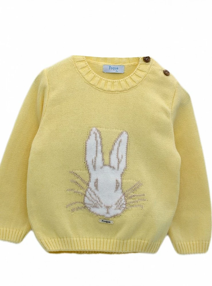 Yellow cotton jersey jib sweater