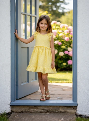 Yellow plumeti dress from the Pretty collection