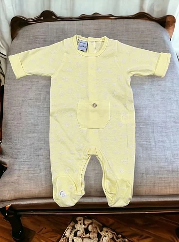 Yellow unisex romper crabs collection