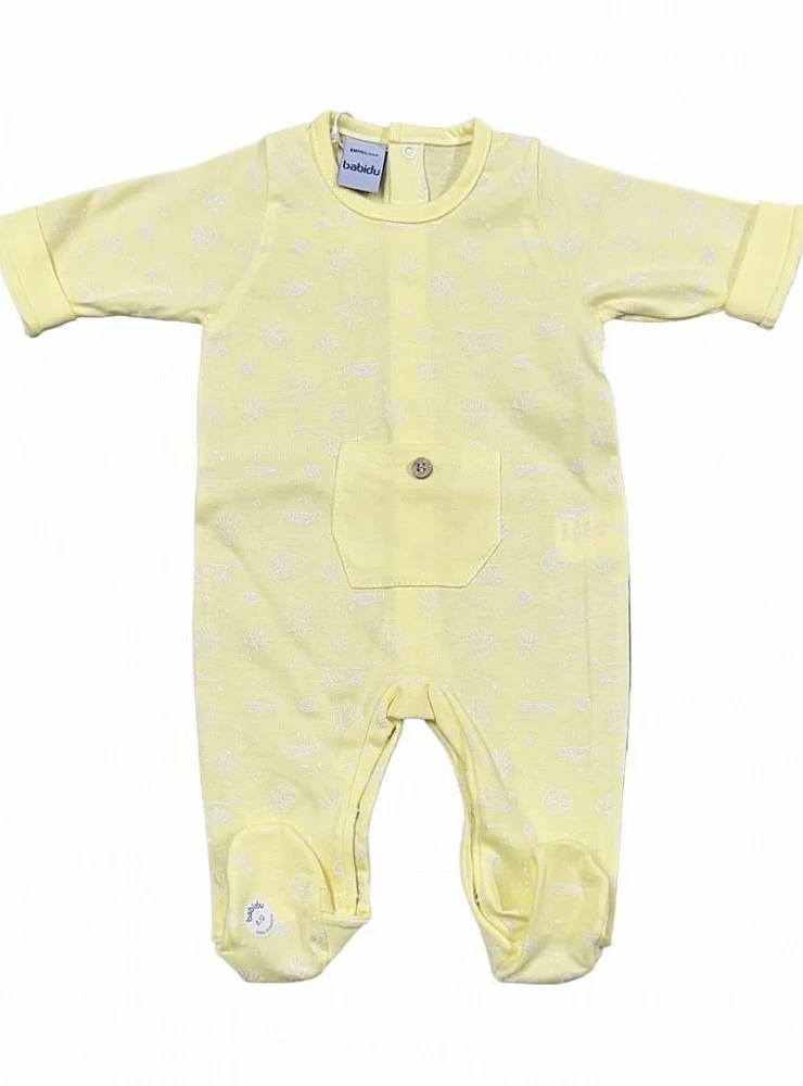 Yellow unisex romper crabs collection