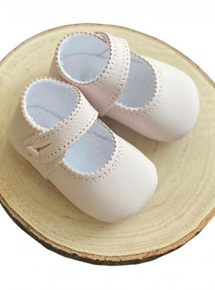 Zapatito para niña de piel rosa o blanco