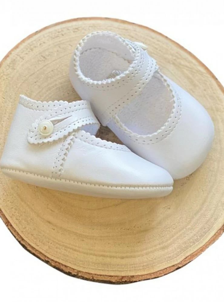 Zapatito para niña de piel rosa o blanco