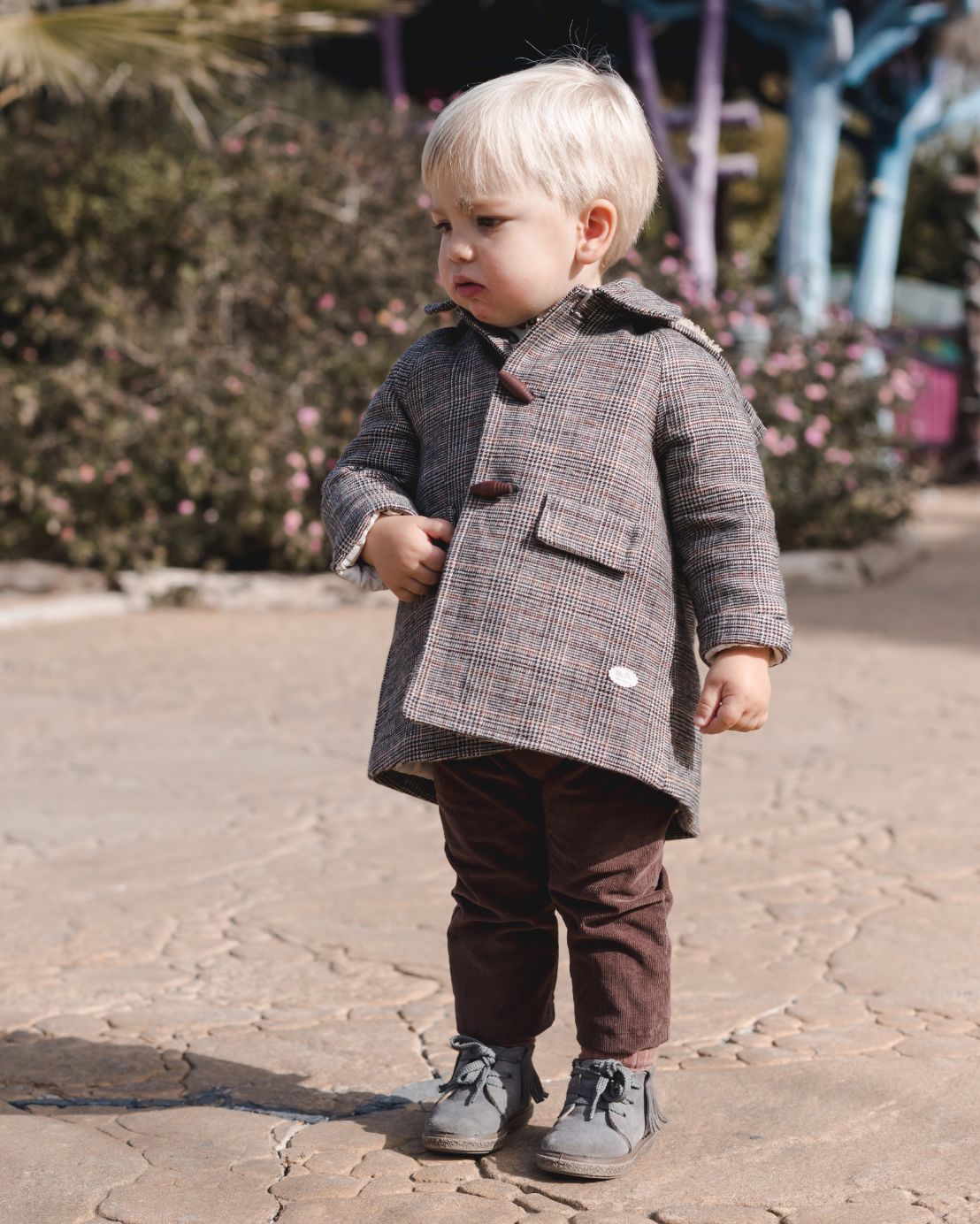 Trenka-style coat for boys London collection by José Varon 