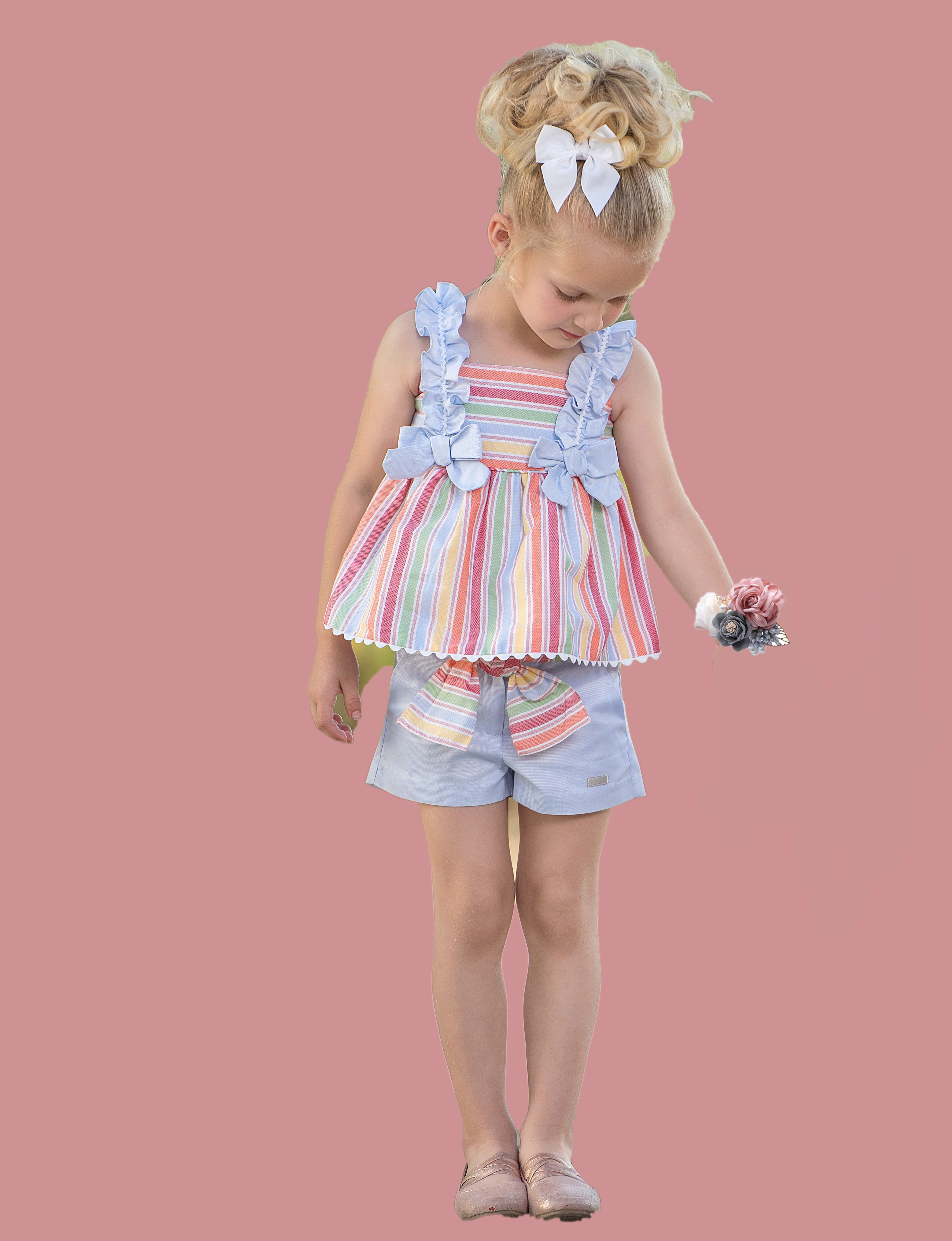 Conjunto blusa y short bicolor. Monisimo P-Verano Conjunto blusa y short bicolor. Monisimo P-Verano