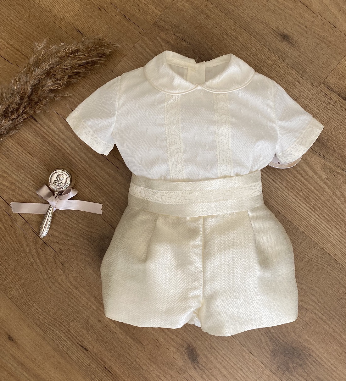 Conjunto para niño Bautismo. Tres piezas. Varias tallas | Lacasitadeblanca.es