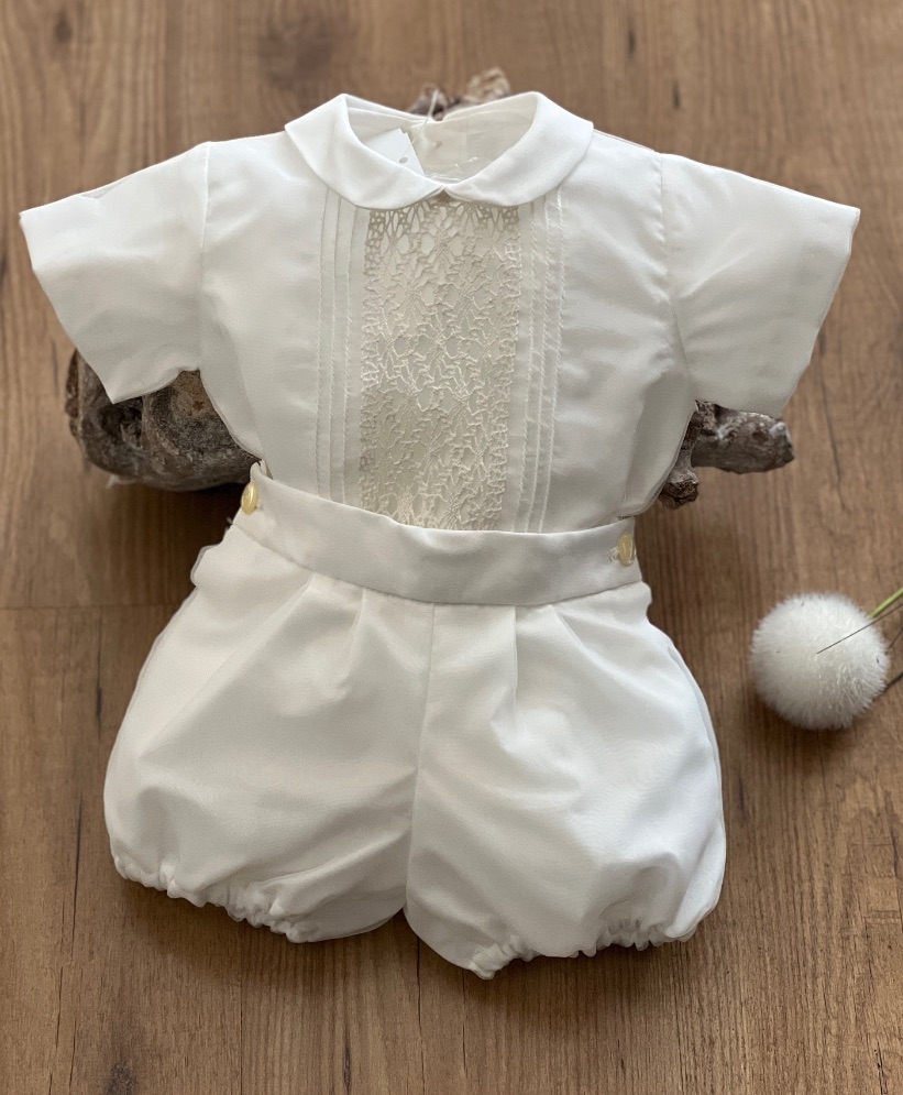 Conjunto para niño de Bautizo blusa y bombacho