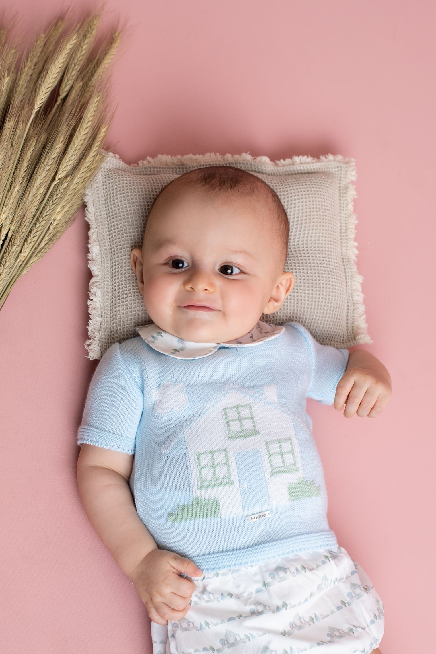 Conjunto para bebé niña en rosa colección Casitas de Foque 