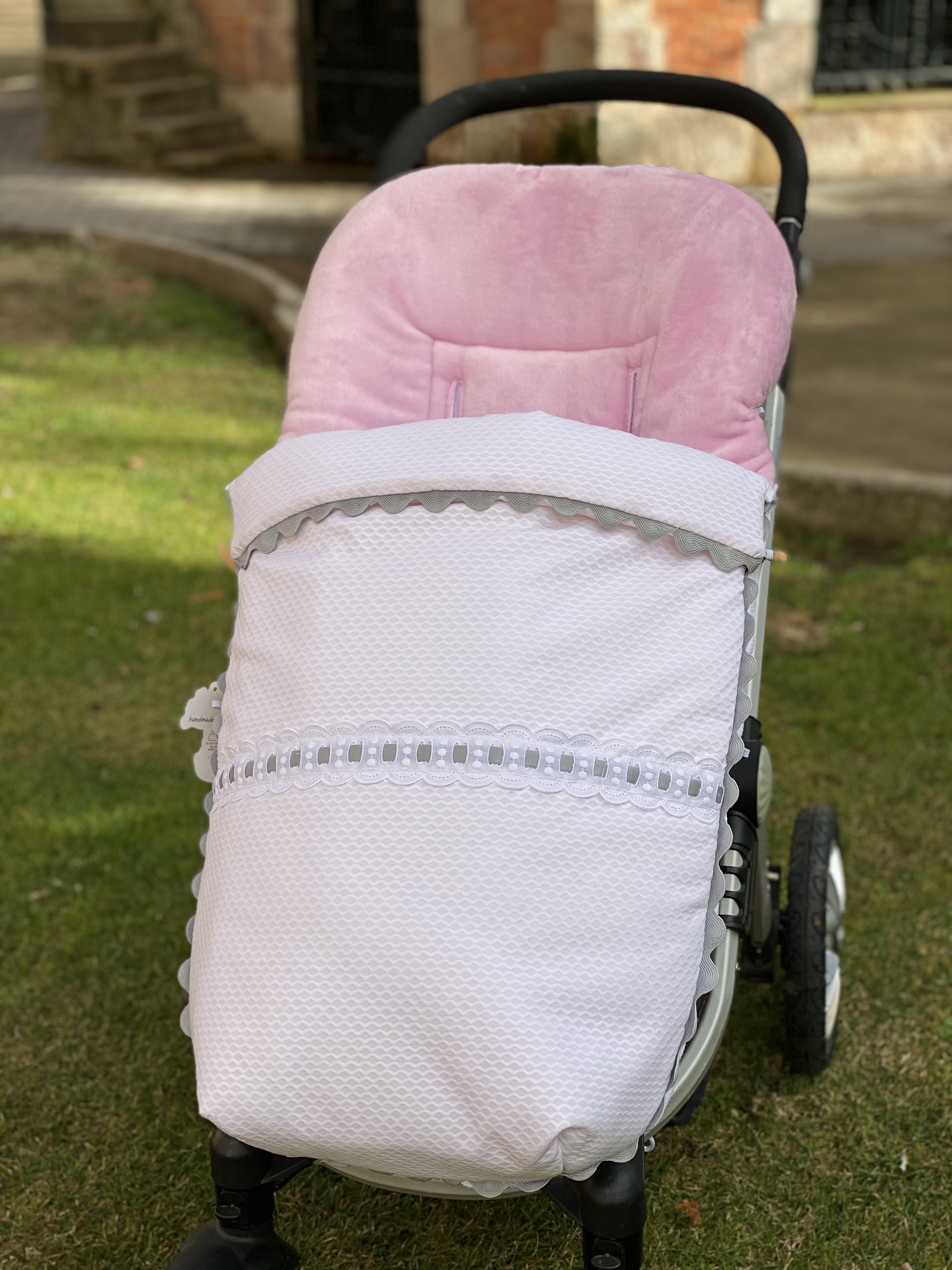 Saco Silla Paseo Cotton Vichy Gris - Érase una vez