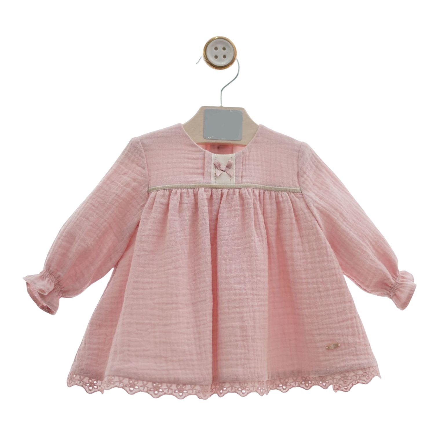 Vestido de bambúla rosa en talla 6 meses | Lacasitadeblanca.es