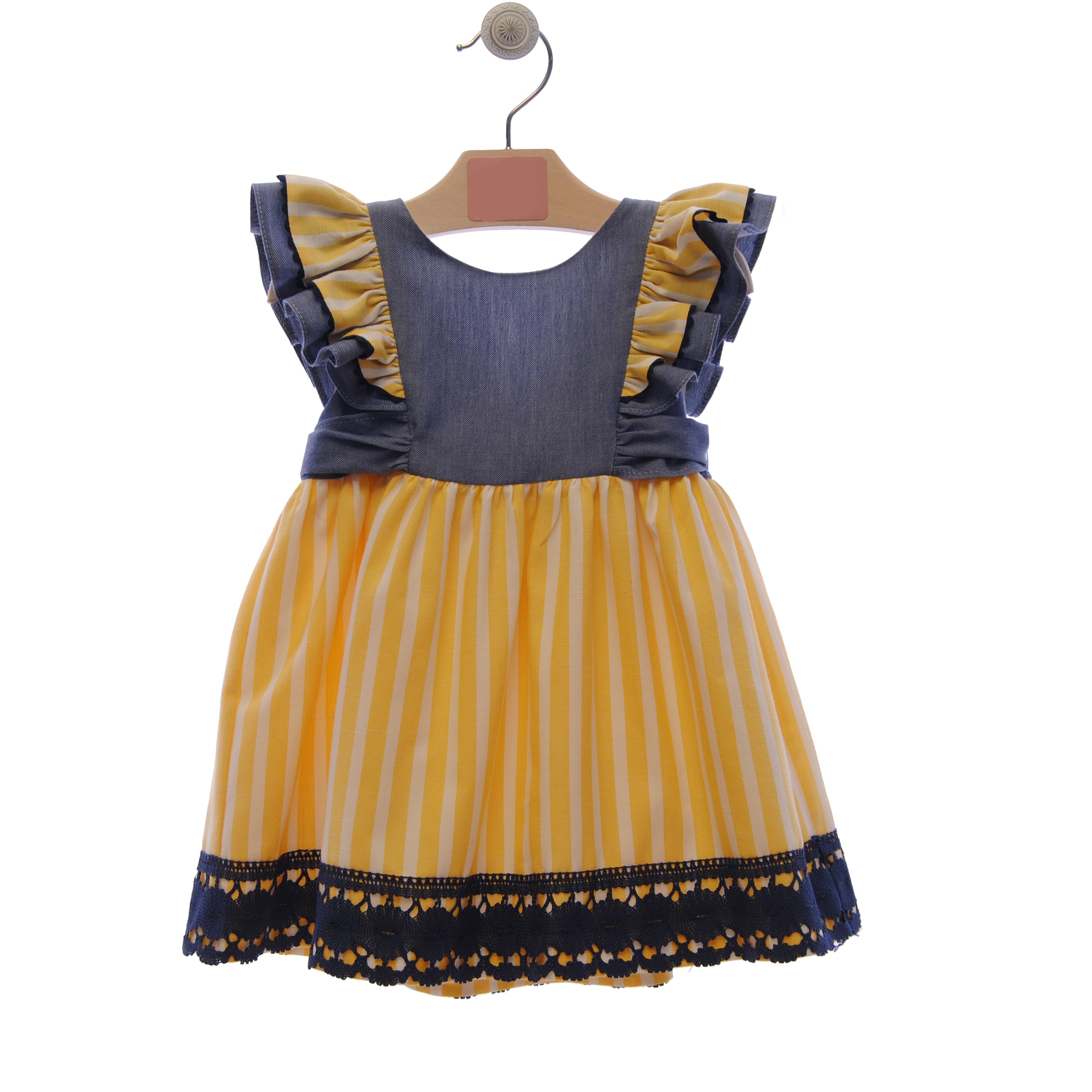 yellow and white striped dress